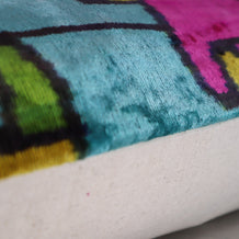 Canvello Multi Color Rainbow Handmade 16x24 Silk Velvet Pillow, Organic Veg Dyed, Down/Feather Filled