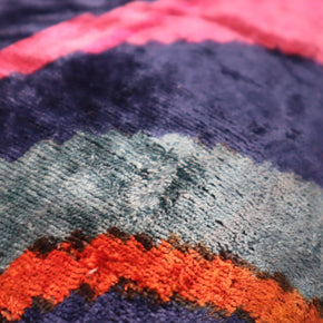 Canvello Multi Color Rainbow Handmade 16x24 Silk Velvet Pillow, Organic Veg Dyed, Down/Feather Filled