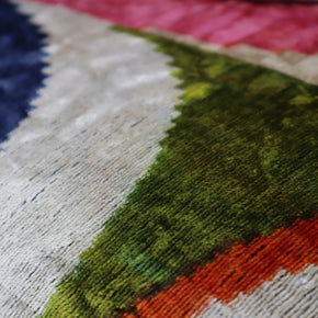 Canvello Multi Color Rainbow Handmade 16x24 Silk Velvet Pillow, Organic Veg Dyed, Down/Feather Filled