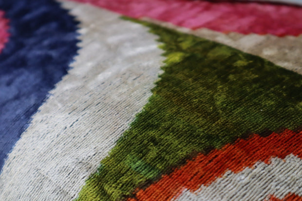 Canvello Multi Color Rainbow Handmade 16x24 Silk Velvet Pillow, Organic Veg Dyed, Down/Feather Filled