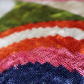 Canvello Multi Color Rainbow Handmade 16x24 Silk Velvet Pillow, Organic Veg Dyed, Down/Feather Filled