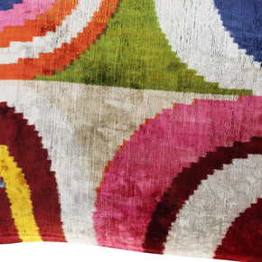 Canvello Multi Color Rainbow Handmade 16x24 Silk Velvet Pillow, Organic Veg Dyed, Down/Feather Filled