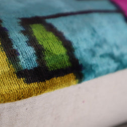 Canvello Multi Color Rainbow Handmade 16x24 Silk Velvet Pillow, Organic Veg Dyed, Down/Feather Filled