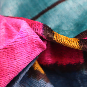 Canvello Multi Color Rainbow Handmade 16x24 Silk Velvet Pillow, Organic Veg Dyed, Down/Feather Filled