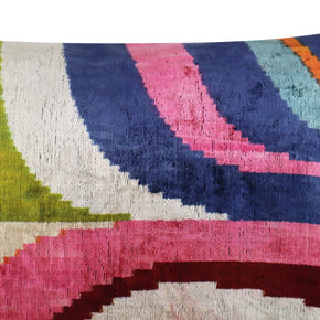 Canvello Multi Color Rainbow Handmade 16x24 Silk Velvet Pillow, Organic Veg Dyed, Down/Feather Filled