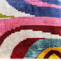 Canvello Multi Color Rainbow Handmade 16x24 Silk Velvet Pillow, Organic Veg Dyed, Down/Feather Filled