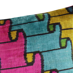 Canvello Multi Color Rainbow Handmade 16x24 Silk Velvet Pillow, Organic Veg Dyed, Down/Feather Filled