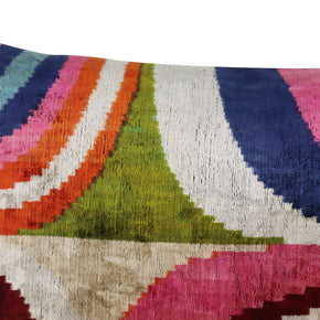 Canvello Multi Color Rainbow Handmade 16x24 Silk Velvet Pillow, Organic Veg Dyed, Down/Feather Filled