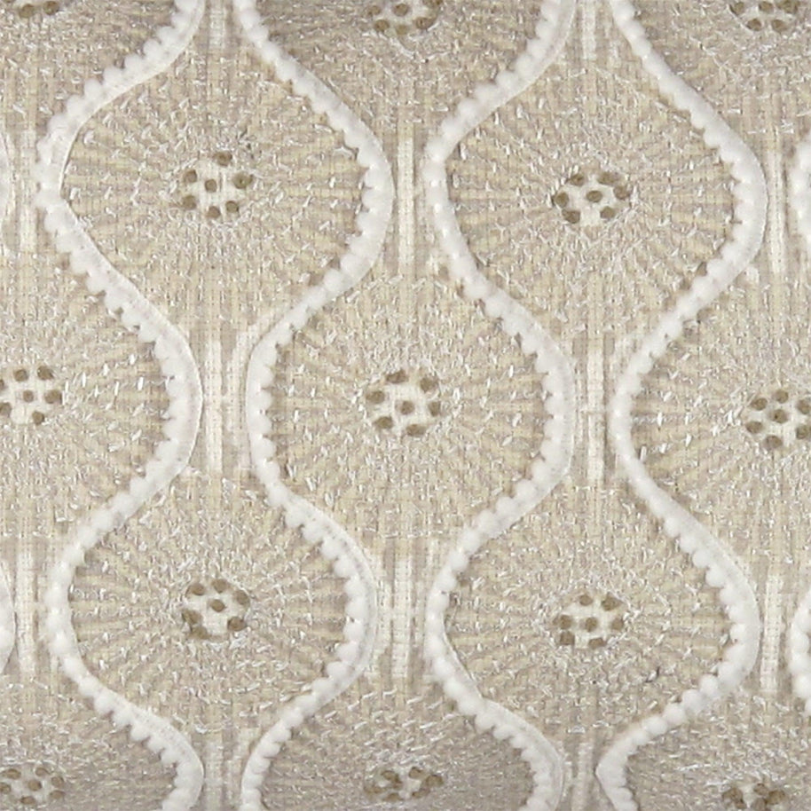 Canvello Naples Embroidered Pillow, Beige/Ivory