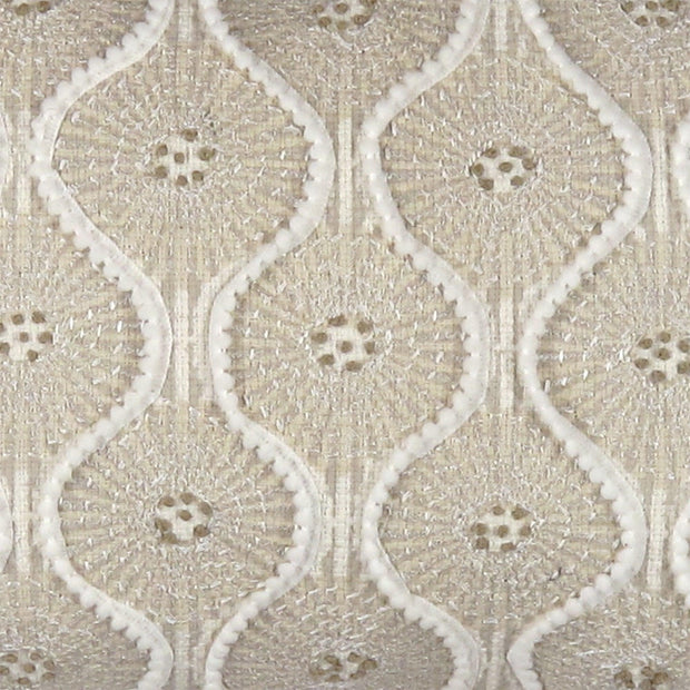 Canvello Naples Embroidered Pillow, Beige/Ivory
