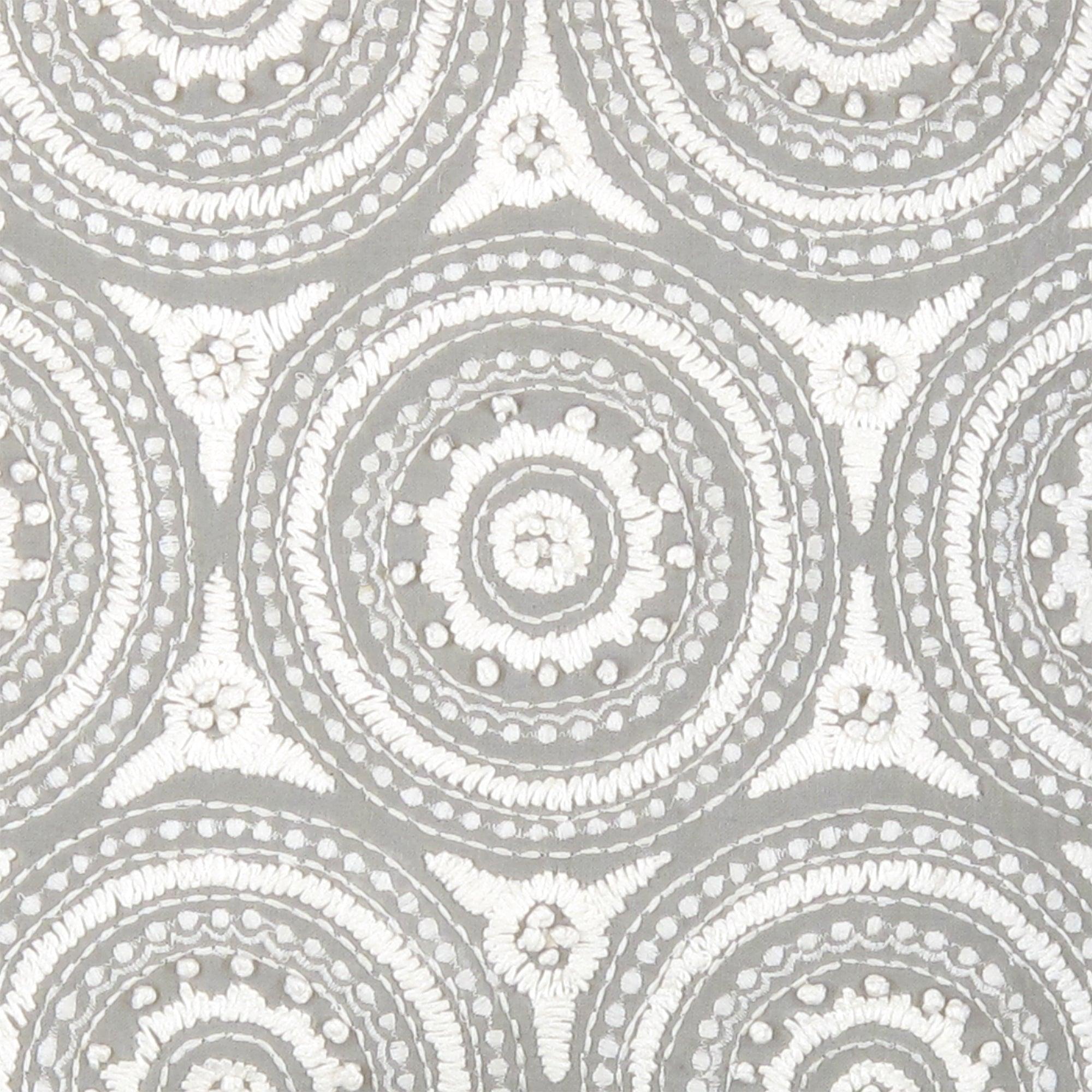 Canvello Naples Embroidered Pillow, Grey/Ivory