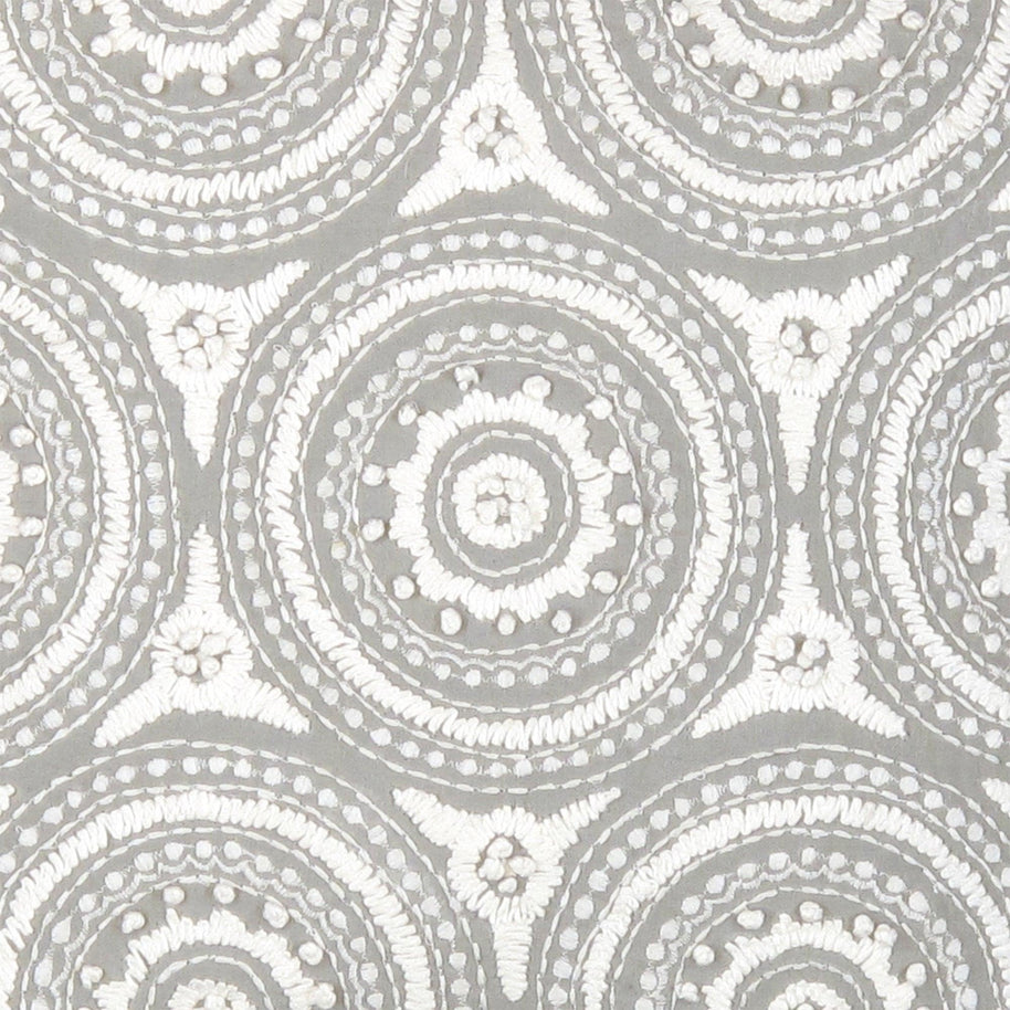 Canvello Naples Embroidered Pillow, Grey/Ivory