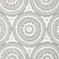 Canvello Naples Embroidered Pillow, Grey/Ivory