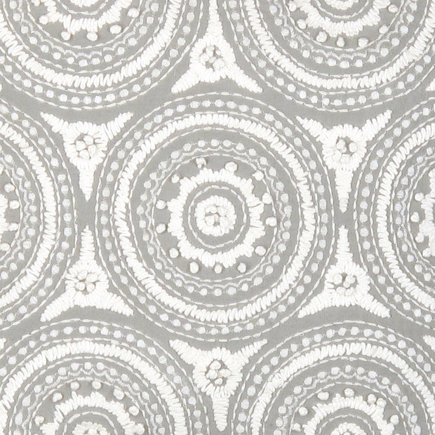 Canvello Naples Embroidered Pillow, Grey/Ivory