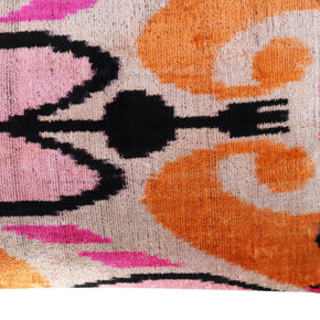 Canvello Orange Pink Handmade 16x24 Silk Velvet Pillow, Organic Veg Dyed, Down/Feather Filled