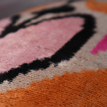 Canvello Orange Pink Handmade 16x24 Silk Velvet Pillow, Organic Veg Dyed, Down/Feather Filled