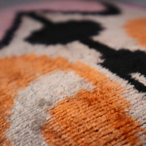 Canvello Orange Pink Handmade 16x24 Silk Velvet Pillow, Organic Veg Dyed, Down/Feather Filled