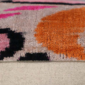 Canvello Orange Pink Handmade 16x24 Silk Velvet Pillow, Organic Veg Dyed, Down/Feather Filled