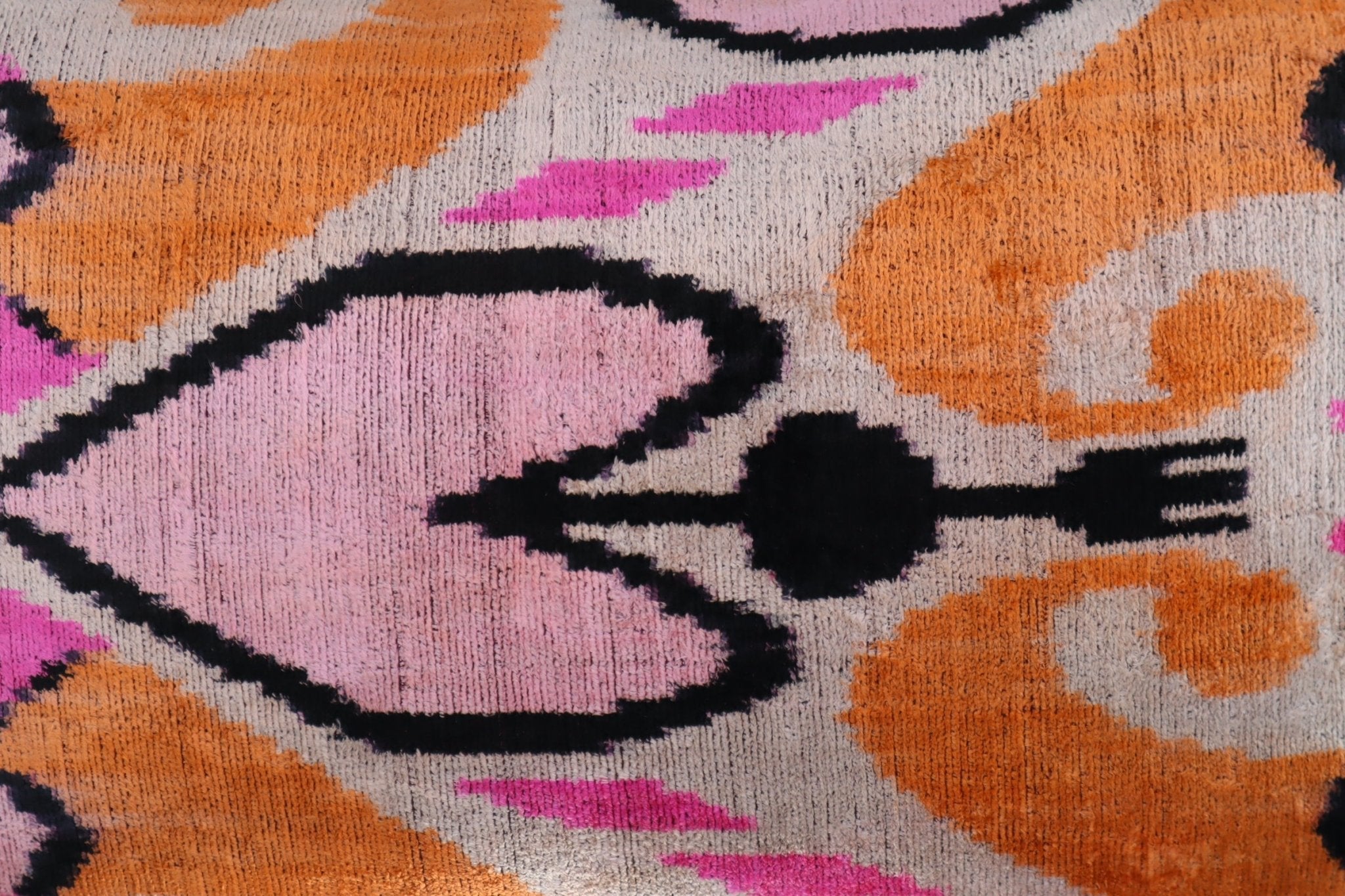 Canvello Orange Pink Handmade 16x24 Silk Velvet Pillow, Organic Veg Dyed, Down/Feather Filled