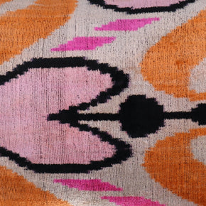 Canvello Orange Pink Handmade 16x24 Silk Velvet Pillow, Organic Veg Dyed, Down/Feather Filled