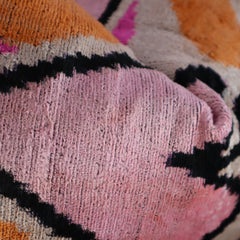 Canvello Orange Pink Handmade 16x24 Silk Velvet Pillow, Organic Veg Dyed, Down/Feather Filled