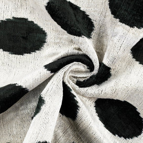 Canvello Organic Handmade Silk Velvet Pillow: 16x24 Inches With Premium Down Feather Insert - All-Natural Vegetable-Dyed Black White Polka Dot