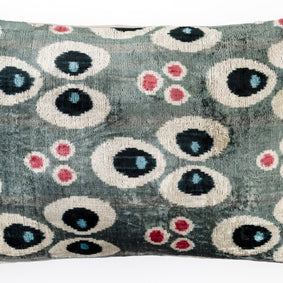 Canvello Organic Handmade Silk Velvet Pillow: 16x24 Inches With Premium Down Feather Insert - All-Natural Vegetable-Dyed Gray