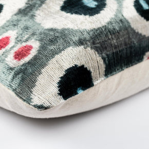 Canvello Organic Handmade Silk Velvet Pillow: 16x24 Inches With Premium Down Feather Insert - All-Natural Vegetable-Dyed Gray