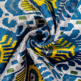 Canvello Organic Handmade Silk Velvet Pillow: 16x24 Inches With Premium Down Feather Insert - Luxury Blue Gold