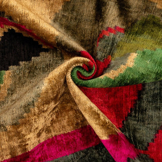 Canvello Organic Handmade Silk Velvet Pillow: 16x24 Inches With Premium Down Feather Insert - Luxury Gold Green Pink