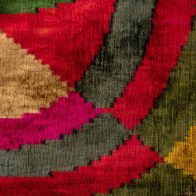 Canvello Organic Handmade Silk Velvet Pillow: 16x24 Inches With Premium Down Feather Insert - Luxury Gold Green Pink