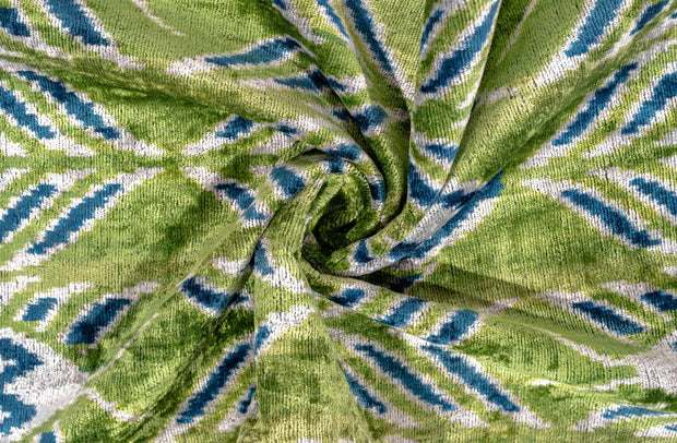 Canvello Organic Handmade Silk Velvet Pillow: 16x24 Inches With Premium Down Feather Insert - Luxury Green Blue