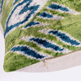 Canvello Organic Handmade Silk Velvet Pillow: 16x24 Inches With Premium Down Feather Insert - Luxury Green Blue