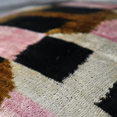 Canvello Pink Brown Handmade 16x16 Silk Velvet Pillow, Organic Veg Dyed, Down/Feather Filled