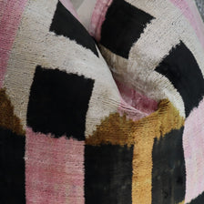 Canvello Pink Brown Handmade 16x16 Silk Velvet Pillow, Organic Veg Dyed, Down/Feather Filled