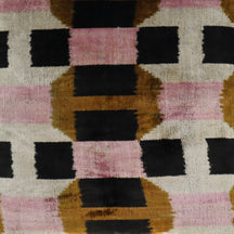 Canvello Pink Brown Handmade 16x16 Silk Velvet Pillow, Organic Veg Dyed, Down/Feather Filled
