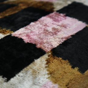 Canvello Pink Brown Handmade Silk Velvet Pillow, Organic Veg Dyed, Down/Feather Filled, 16