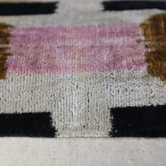 Canvello Pink Brown Handmade Silk Velvet Pillow, Organic Veg Dyed, Down/Feather Filled, 16