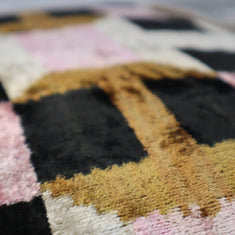 Canvello Pink Brown Handmade Silk Velvet Pillow, Organic Veg Dyed, Down/Feather Filled, 16