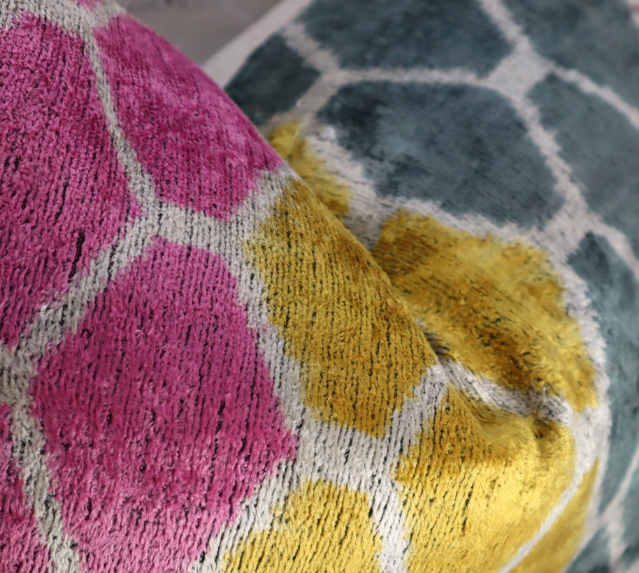 Canvello Pink Gold Gray Hexagon Pillows For Couch - 16x24 In