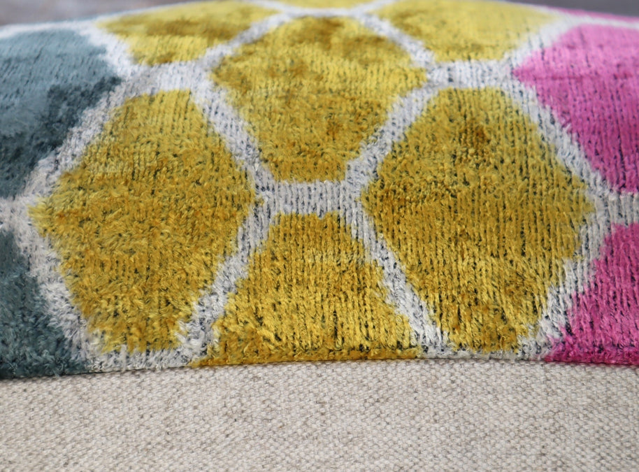 Canvello Pink Gold Gray Hexagon Pillows For Couch - 16x24 In