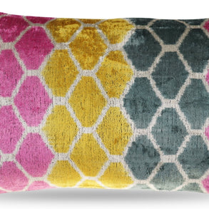 Canvello Pink Gold Gray Hexagon Pillows For Couch - 16x24 In