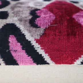 Canvello Pink Gray Handmade 16x24 Silk Velvet Pillow, Organic Veg Dyed, Down/Feather Filled