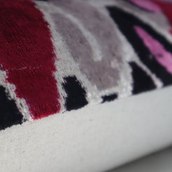 Canvello Pink Gray Handmade 16x24 Silk Velvet Pillow, Organic Veg Dyed, Down/Feather Filled