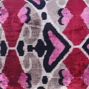 Canvello Pink Gray Handmade 16x24 Silk Velvet Pillow, Organic Veg Dyed, Down/Feather Filled