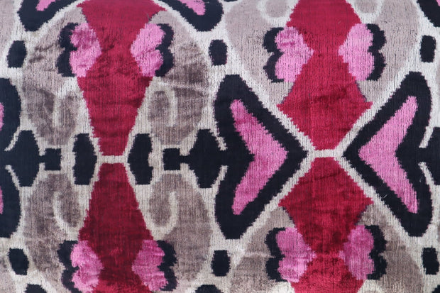 Canvello Pink Gray Handmade 16x24 Silk Velvet Pillow, Organic Veg Dyed, Down/Feather Filled
