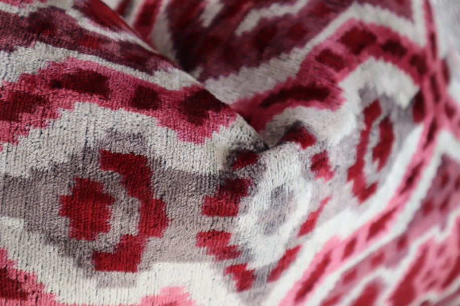 Canvello Pink Gray Handmade 16x24 Silk Velvet Pillow, Organic Veg Dyed, Down/Feather Filled