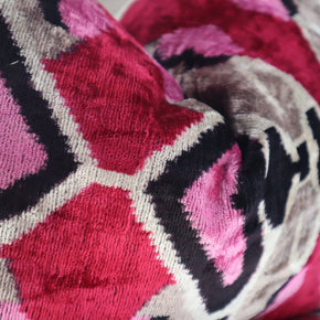 Canvello Pink Gray Handmade 16x24 Silk Velvet Pillow, Organic Veg Dyed, Down/Feather Filled