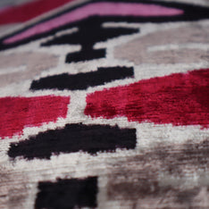 Canvello Pink Gray Handmade 16x24 Silk Velvet Pillow, Organic Veg Dyed, Down/Feather Filled