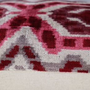 Canvello Pink Gray Handmade 16x24 Silk Velvet Pillow, Organic Veg Dyed, Down/Feather Filled